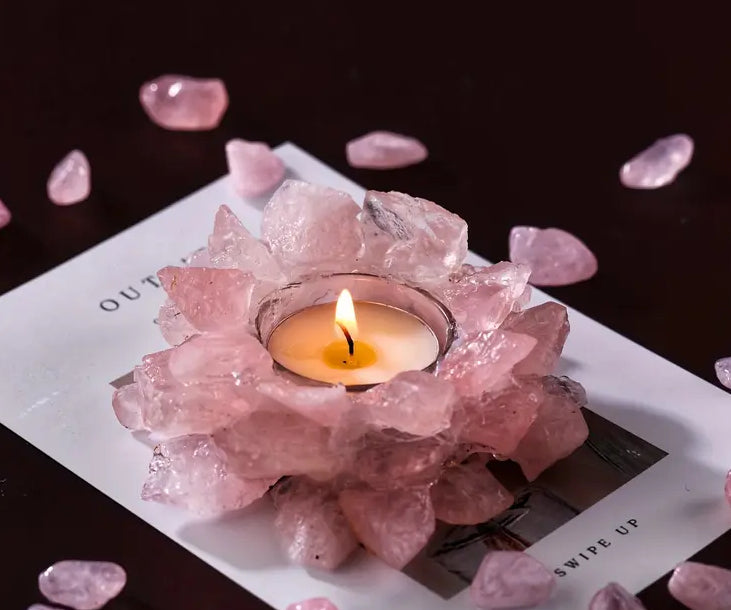 Rose Quartz Tea Light Holder