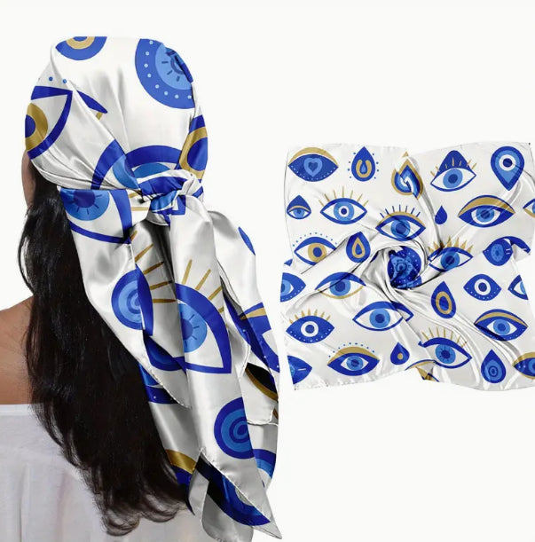 Evil Eye Satin Scarf